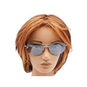 Foster Grant Forbidden Sunglasses Metal Frame Round Oval Blue Tint Lens w/ Case